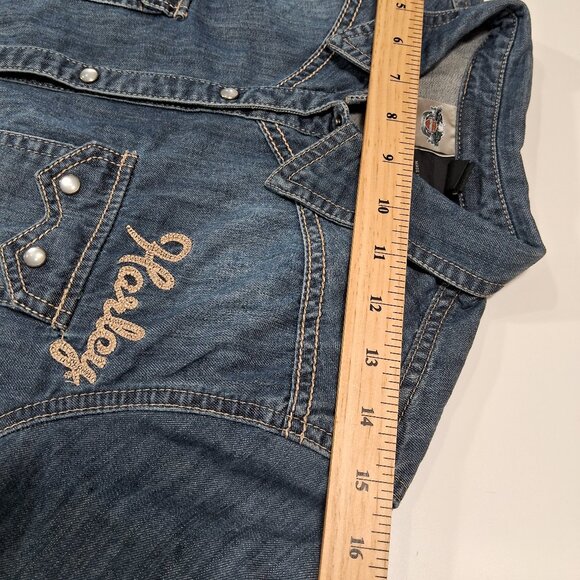 Denim Harley Davidson Western Shirt - Picture 7 of 12